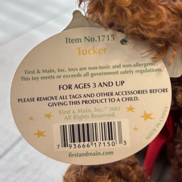 First & Main, Inc. Brown Tucker Bear #1715 - Picture 8 of 11